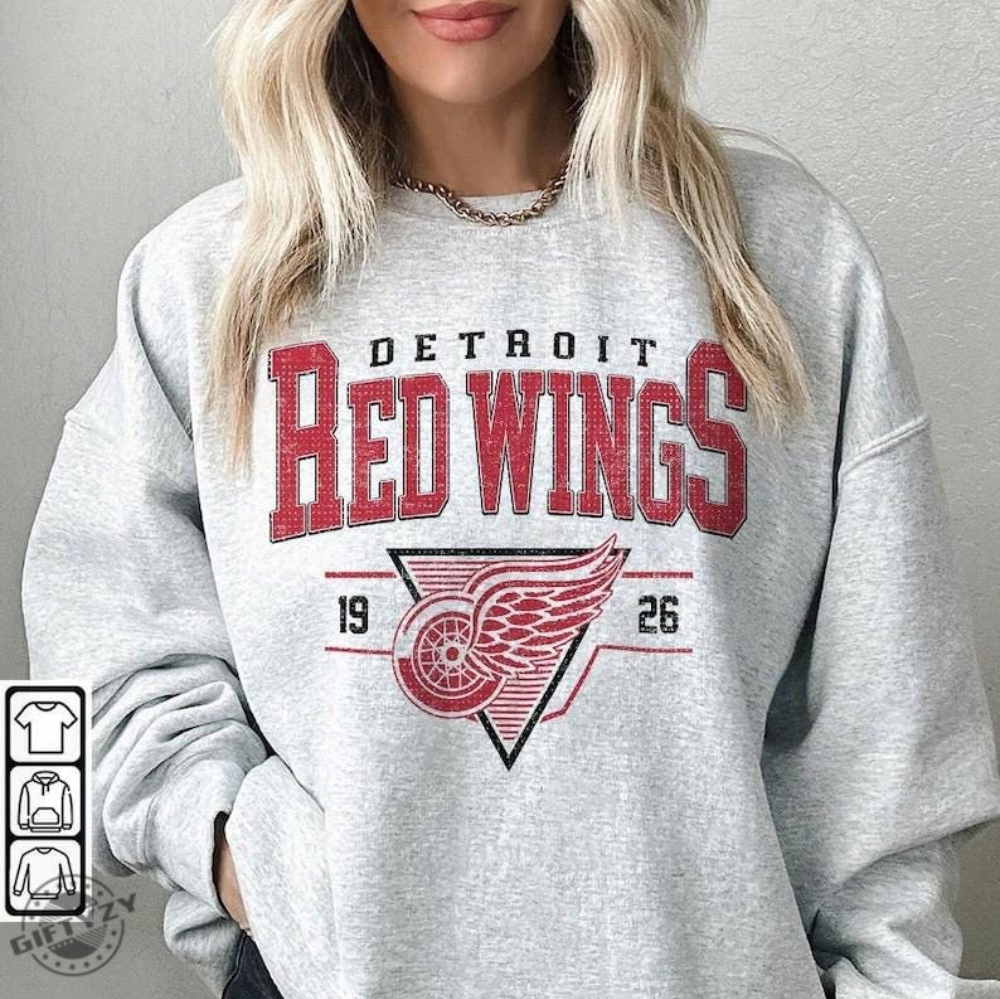 Vintage 90S Detroit Red Wings Shirt Crewneck Detroit Red Wings Sweatshirt Jersey Hockey Gift For Christmas