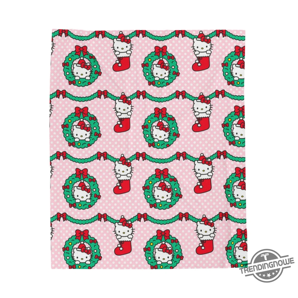 Pink Hello Kitty Christmas Blanket