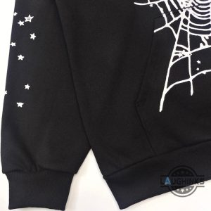 black and white spider hoodie t shirt sweatshirt sp5der og web all over printed shirt replica laughinks 3