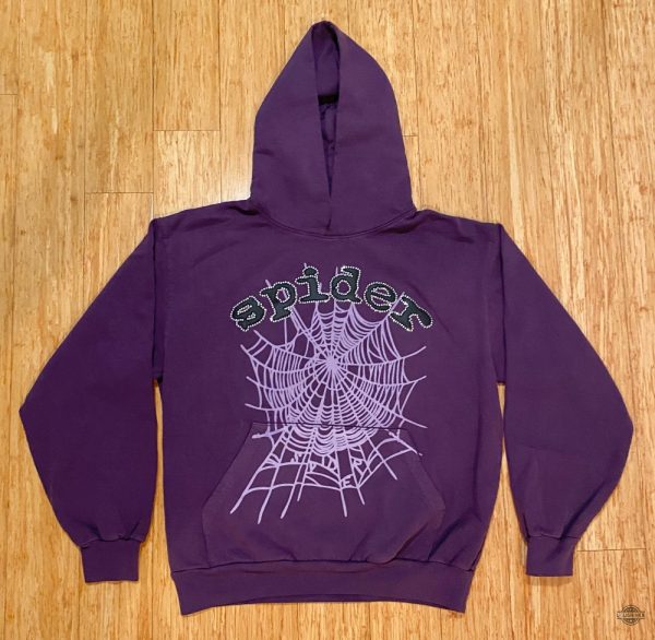 purple spider hoodie t shirt sweatshirt replica sp5der ff all over printed shirt laughinks 1