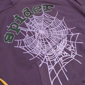 purple spider hoodie t shirt sweatshirt replica sp5der ff all over printed shirt laughinks 2