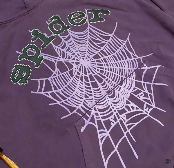 purple spider hoodie t shirt sweatshirt replica sp5der ff all over printed shirt laughinks 2