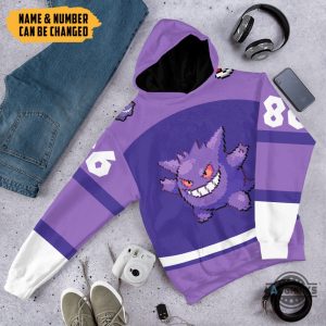 custom name and number pokemon gengar hoodie tshirt sweatshirt personalized halloween costume laughinks 11