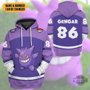 custom name and number pokemon gengar hoodie tshirt sweatshirt personalized halloween costume laughinks 12