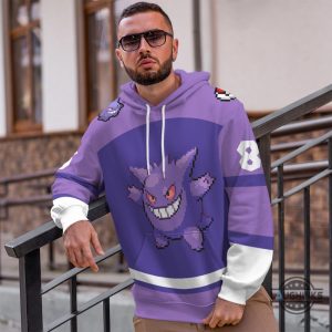 custom name and number pokemon gengar hoodie tshirt sweatshirt personalized halloween costume laughinks 4