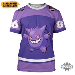 custom name and number pokemon gengar hoodie tshirt sweatshirt personalized halloween costume laughinks 7