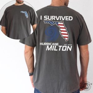 I Survived Hurricane Milton 2024 2 Sides Shirt Florida Strong Survivor Tee Tropical Souvenir Apparel Hurricane Milton Shirt giftyzy 3