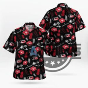 margaritaville hurricanes hawaiian shirt and shorts carolina canes hockey season aloha shirts giveaway 2024 laughinks 1