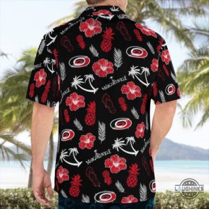 margaritaville hurricanes hawaiian shirt and shorts carolina canes hockey season aloha shirts giveaway 2024 laughinks 3