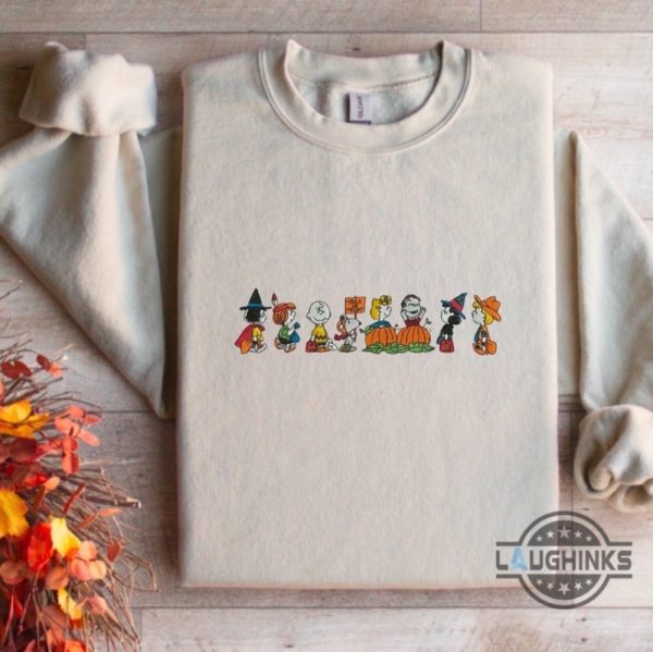 charlie brown and the great pumpkin embroidered sweatshirt hoodie t shirt snoopy peanuts halloween shirts laughinks 1