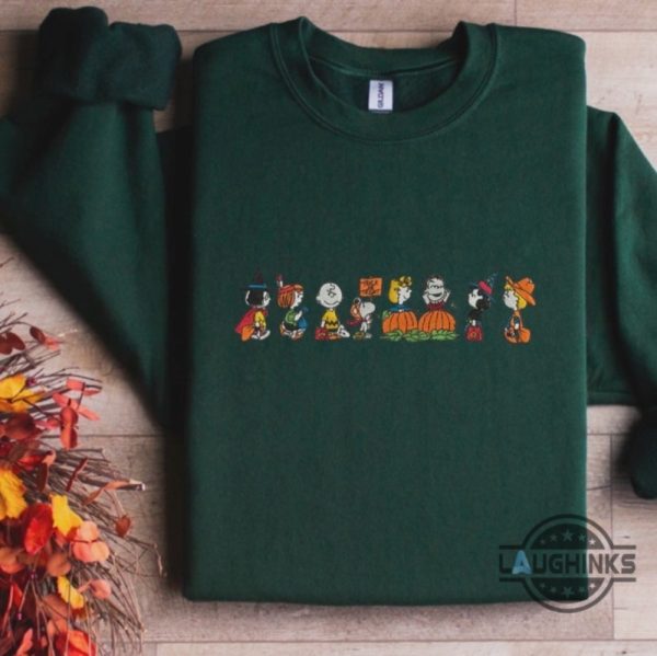 charlie brown and the great pumpkin embroidered sweatshirt hoodie t shirt snoopy peanuts halloween shirts laughinks 2