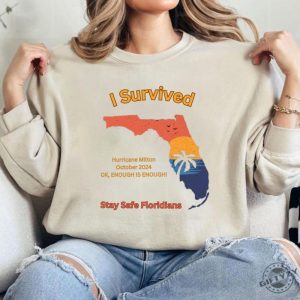 I Survived Hurricane Milton Tshirt Stay Safe Floridians Sweatshirt Florida Tropical Storm October 2024 Hoodie Florida Hurricane Milton Shirt giftyzy 4