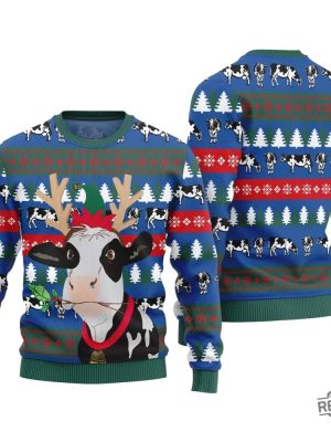 Jingle Bell Cow Ugly Xmas Sweater Cow Ugly Christmas Sweater revetee 2