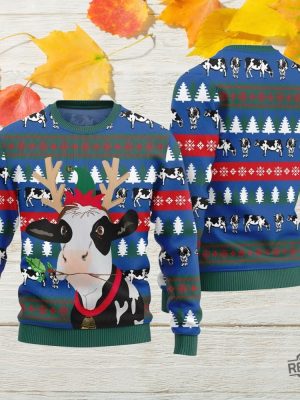 Jingle Bell Cow Ugly Xmas Sweater Cow Ugly Christmas Sweater revetee 3