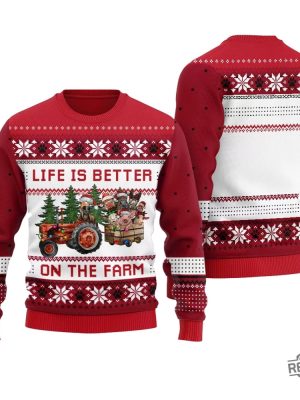 Life Is Better On The Farm Ugly Xmas Sweater Life Is Better On The Farm Ugly Christmas Sweater revetee 2