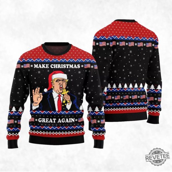 Make Christmas Great Again Trump Ugly Sweater Make Christmas Great Again Trump Ugly Christmas Sweater revetee 1