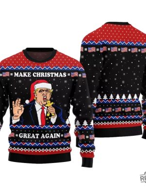 Make Christmas Great Again Trump Ugly Sweater Make Christmas Great Again Trump Ugly Christmas Sweater revetee 2