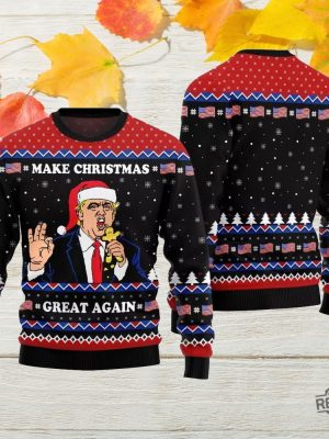 Make Christmas Great Again Trump Ugly Sweater Make Christmas Great Again Trump Ugly Christmas Sweater revetee 3