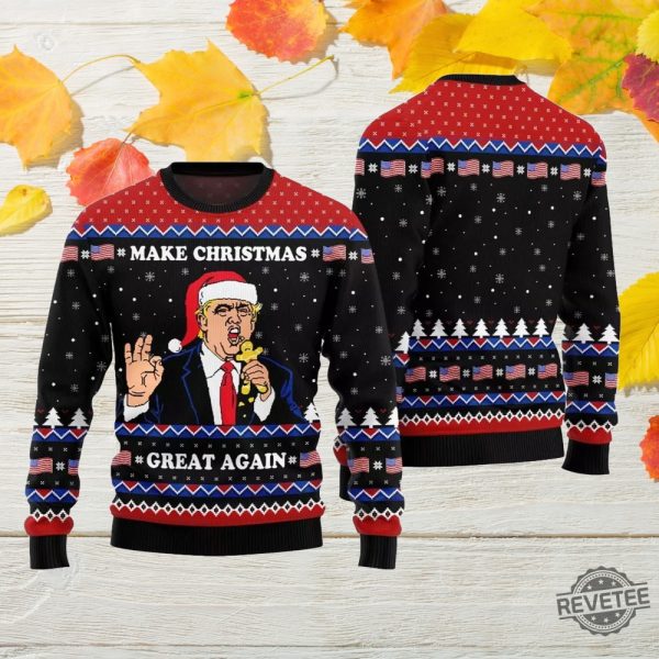 Make Christmas Great Again Trump Ugly Sweater Make Christmas Great Again Trump Ugly Christmas Sweater revetee 3