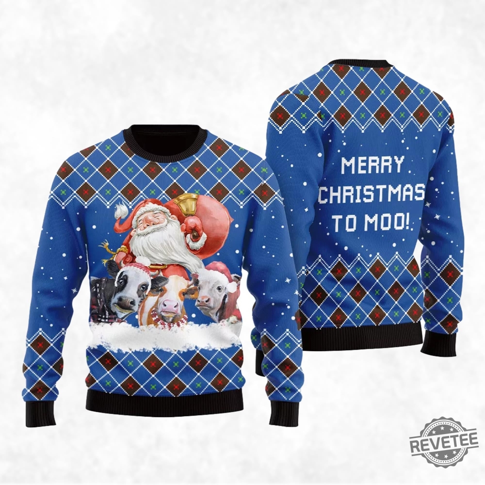 Merry Christmas Cow Ugly Xmas Sweater Ugly Merry Christmas Cow Christmas Sweater