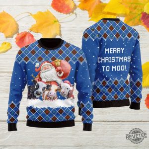 Merry Christmas Cow Ugly Xmas Sweater Ugly Merry Christmas Cow Christmas Sweater revetee 3