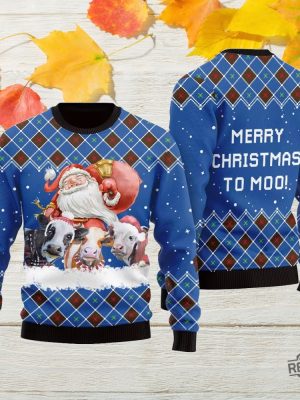 Merry Christmas Cow Ugly Xmas Sweater Ugly Merry Christmas Cow Christmas Sweater revetee 3