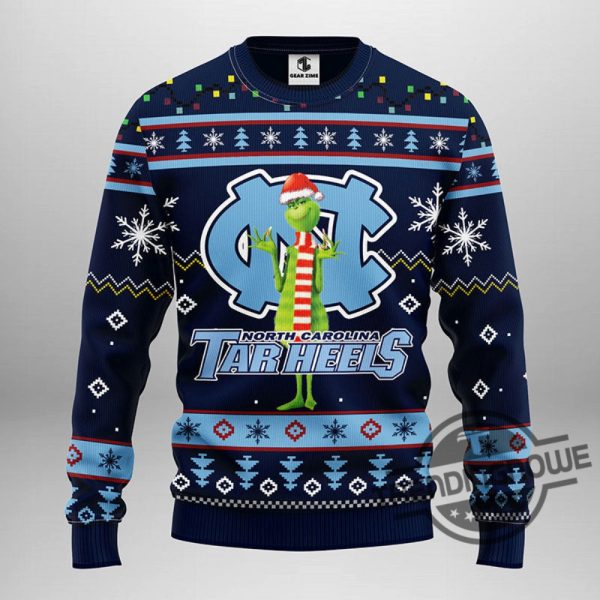 North Carolina Tar Heels Grinch Ugly Sweater trendingnowe 2