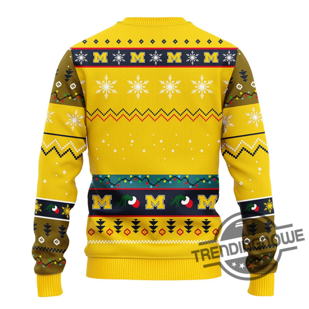 Michigan Wolverines 12 Grinch Xmas Day Ugly Sweater