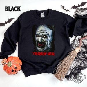 Terrifier Sweater Horror Movie Terrifier Halloween Hoodie Art The Clown Shirt Terrifier Shirt Hoodie Sweatshirt revetee 3