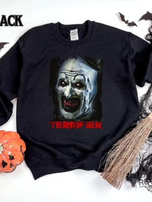 Terrifier Sweater Horror Movie Terrifier Halloween Hoodie Art The Clown Shirt Terrifier Shirt Hoodie Sweatshirt revetee 3