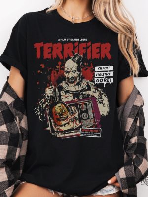 Terrifier Clown Halloween Shirt Retro Halloween Halloween Horror Movie Shirt Art The Clown Shirt Terrifier Shirt Hoodie revetee 5