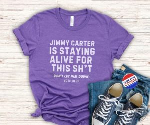 2024 Election Dont Let Jimmy Carter Down Shirt Blue Voter Activism Tee Sweatshirt Vote Blue Democratic Tshirt Positive Humor Voting Apparel giftyzy 6