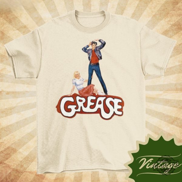 Grease Vintage Style Natural Crewneck T Shirt Unisex Classic Movie Shirt Grease Stain On Shirt Hoodie Sweatshirt revetee 1