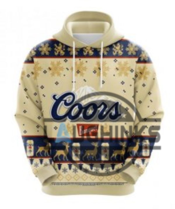 coors banquet hoodie t shirt sweatshirt beer cute noel christmas ugly sweater style shirts laughinks 1