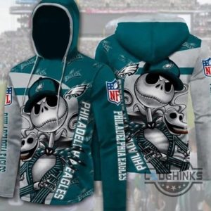 jack skellington eagles shirt nfl vintage philadelphia eagles hoodie t shirt sweatshirt kelly green nightmare before christmas football shirt laughinks 1