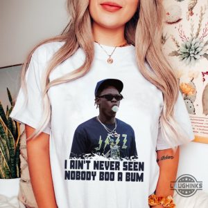 jazz chisholm jr i aint never seen nobody boo a bum shirt when kauffman stadium fan booing ny yankees postseason shirt laughinks 1