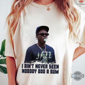 jazz chisholm jr i aint never seen nobody boo a bum shirt when kauffman stadium fan booing ny yankees postseason shirt laughinks 2