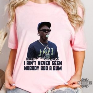 jazz chisholm jr i aint never seen nobody boo a bum shirt when kauffman stadium fan booing ny yankees postseason shirt laughinks 3