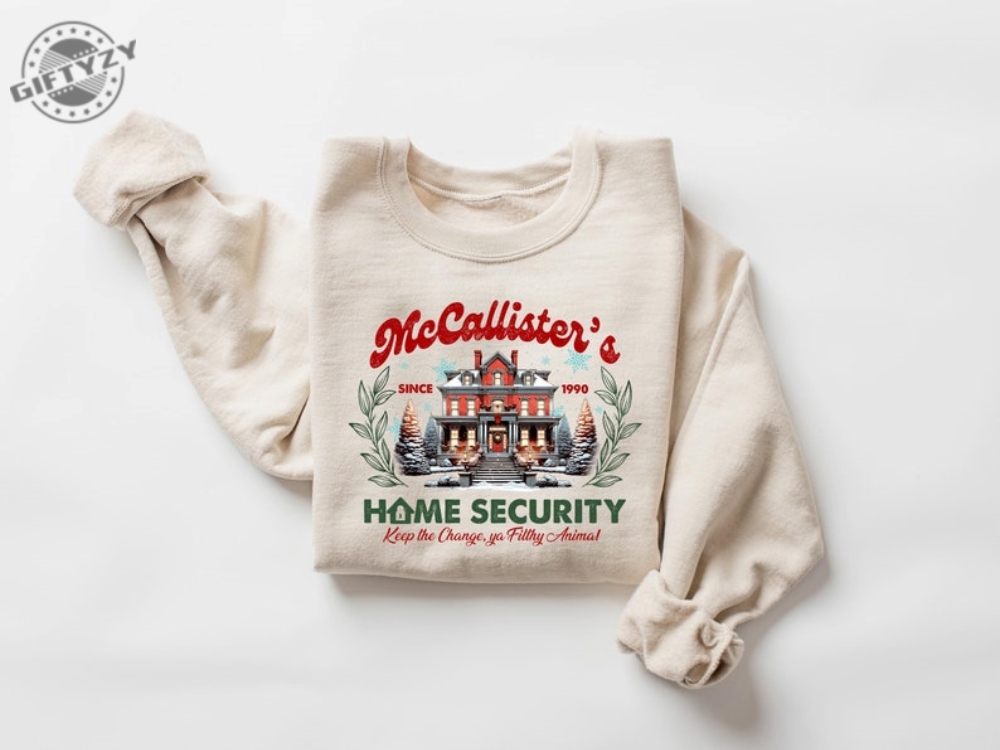 Mccallister Home Security Shirt Christmas Movie Sweater Funny Christmas Hoodie Mccallister Tshirt Christmas Gift giftyzy 1