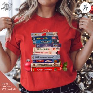 Vintage Christmas Movies Vhs Shirt Christmas Crewneck Sweatshirt Retro Vhs Xmas Tapes Gift For Her Hoodie Family Reunion Tshirt 1990S Holiday Shirt giftyzy 3