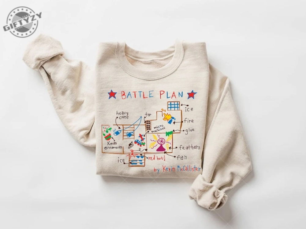 Funny Battle Plan Map Shirt Home Alone Sweatshirt 90S Christmas Movie Hoodie Funny Christmas Sweatshirt Christmas Kids Gift