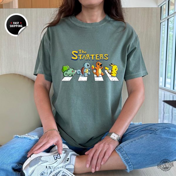 Trendy Pokemon Starters T Shirt The Starters Pokemon Shirt Pokemon Pikachu Shirt Pokemon Sweatshirt Hoodie revetee 5