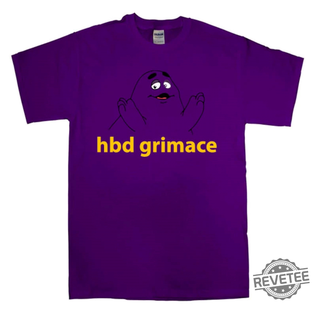 Hbd Grimace Funny Fast Food Meme Shirt Hbd Grimace Meme Shirt Grimace Mc Donalds Shirt Hoodie Sweatshirt