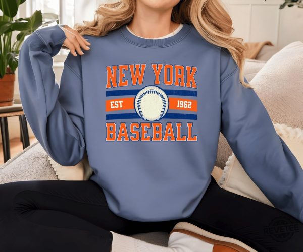 Vintage New York Mets Crewneck Sweatshirt Retro New York Mets New York Game Day Shirt Hoodie Sweatshirt revetee 2