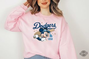 Mickey Mouse Dodgers 1958 Baseball Shirt Mickey Baseball Shirt Disney Sport Sweatshirt Dodgers Baseball Shirt revetee 6