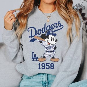 mickey mouse la dodgers 1958 baseball shirt disney sport los angeles dodgers baseball shirt laughinks 1