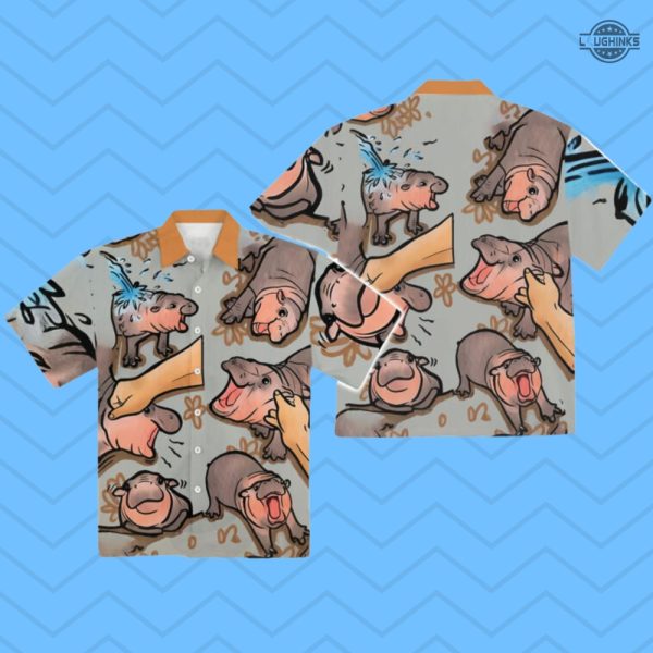 baby hippo moo deng hawaiian shirt and shorts