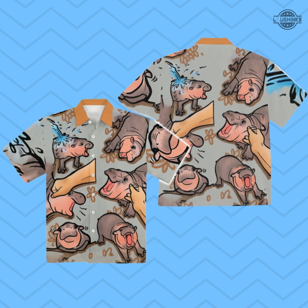 Baby Hippo Moo Deng Hawaiian Shirt And Shorts