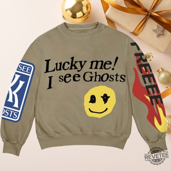 Kendall Jenner See Ghosts Lucky Me Crewneck Sweatshirt Kanye West Sweatshirts Lucky Me I See Ghosts Hoodie revetee 2