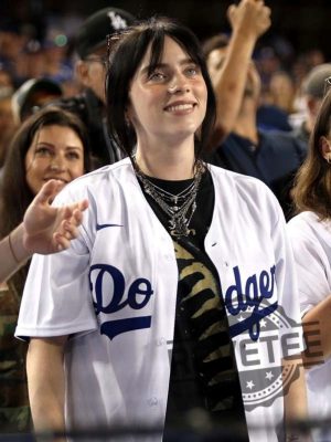 Billie Eilish Dodgers Jersey Shirt Baseball Shirt revetee 2